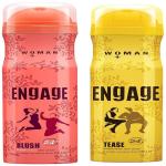 Engage Tease Deodorant for Women, 150ml/100g and Blush Bodylicious Deo Spray for Women, 150ml/100g