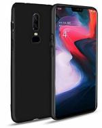 A ACCESSORIES KART OnePlus 6T Black Rubber Flexible Back Cover with Kick Stand