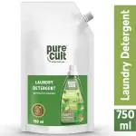 PureCult Laundry Detergent for Top and Front Load wash| Natural, Non-Toxic & Eco-Friendly liquid for Kid & Baby Clothes| Geranium & Lavender Essential Oils (750 ML)