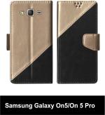 Sbms Samsung Galaxy On5, Samsung Galaxy On5 Pro Black Artificial Leather Shock Proof Flip Cover