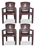 NPPL National King Chair with Fully Orthopaedic Comfortable Back (Capacity 200 kgs)(Set of 4)