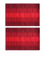 Status Luxury Premium Polypropylene Home Decor Doormats Floor Door Mat (Pack of 2) - 58 cm x 38 cm (Red)