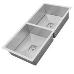 Thoisewelt Silver Stainless Steel Double Bowl Wash Basin