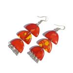 Reverie Handmade Jewelry Resin Handcrafted Solid Layered Earring Set for Women and Girls (Orange)