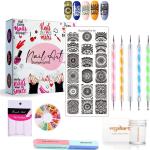 Royalkart Nail Art Kit For Women Professional 5 Dotting Pen Stamping Plate,Silicone Nail Stamper,Scraper,Nail Art Buffer,Fimo Clay Wheel,Finger Tip Guide Nail Art Tools