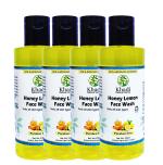 Khadi Natural Herbal Honey Lemon Face Wash For Men and Women 210ml Pack of 4
