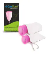 CareDone Menstrual Cups -Reusable, Soft Silicone Medium Period Cups For Girls & Women (Pack Of 2)