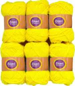 Simi Enterprise Lemon Acrylic Hand Knitting Wool, Art Craft Soft Fingering Crochet Hook Yarn-Hb Art-Dde (Pack Of 6)