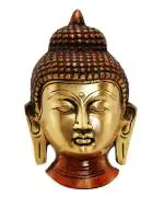 P.J. HANDICRAFTS Gautam Budhha Face Statue Wall Hangings for Home Decoration, Decorative Items for Home - 350 Grm (5x3.5x1.5 Inch, Brown)