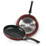 MILTON Pro Cook Induction New Granito Burgundy Aluminium 24 cm Fry Pan and 28 cm Tawa 1.6 L (pack of 2)