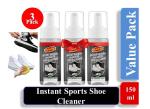 Shinelay Eco-Friendly Sneakers & Sports Shoe Cleaner 150ml Foam Based Shoe Care Kit | Quick Easy To Use | Pleasant Fragrance | Ultimate Sneaker Cleaner (Pack of 3)