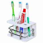 Sarvatr Acrylic Tooth Brush Holder | Toothbrush Holders for Bathroom Stand | Toothbrush Holder Wall Mounted | Tumbler for Bathroom Accessories for Home - 1 (White)(Pack of 1)