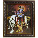 pujaNpujari Lord Krishna / Shree Krishna / Baby Krishna / Bal Krishna / Sri Krishna Photo Frame Religious Frame