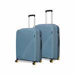 EUME Wanderer Check-in Medium 65 Cm and Check-in Large 76 Cm Luggage Trolley Bags for Travel |Polypropylene (PP) 8 SilentRun Wheels Suitcase - Set of 2 ( Ice Blue)