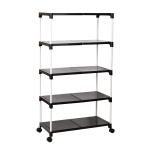 YMRR 5 step Multipurpose Rack with wheels - Color Black