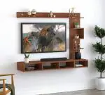 Anikaa Cindy Engineered Wood Wall Mount TV Entertainment Unit (Walnut) (Ideal for 43 Inch) (D.I.Y)