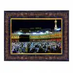 Hawai Islamic Muslim Religion Pilgrim Mecca Wooden Religious Photo Frame for Worship Use SFDI484BLKFRM 8.5x7 inch