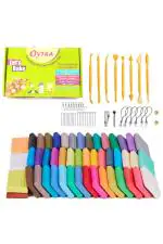 Oytra Multicolor PVC 50 Color Polymer Clay Oven Bake Set for Jewelry Making Sculpting Art Earrings