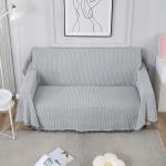 HOKIPO Polyester Cotton Sofa Cover Thick And Soft Throw Blanket 2 Seater Large, 180 (D) X 260 (L) Cm (Ar-4640-N1) - Grey