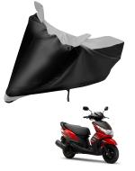 Auto Hub Bike Body Cover for Yamaha Ray Z , Dustproof UV Protection water resistant Custom Fit Cover-(Black-Silver )