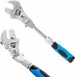 NIJANAM Multifunctional Adjustable Wrench Spanner with Retractable Extension Shank and 180 Rotating Head (Blue Handle Wrench)