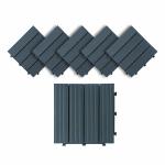 Sharpex WPC 6 PCs of Wooden Interlocking Decktiles water-resistant flooring for garden 12 inch