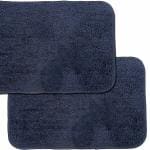 Elegant Weavers Microfiber Water Absorbent Door Mats for Home Entrance (55x35 CM), Blue, Pack of 2