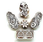 Reniq 2.0-Ddd Wooden Printing Block Stamps Hand Carved Printing Blocks Printing Blocks (Pack Of 5)