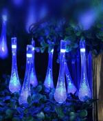 X4Cart Blue 14 LED Ater Drop String Light Waterproof Crystal Rain Drop Fairy Lights