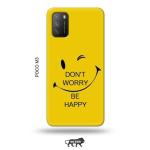 Tweakymod Printed Funny FAce Yellow Back Cover For Poco M3