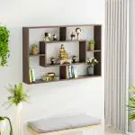 BLUEWUD Crafte Engineered Wood Wall Mount Wall Shelf,Display Rack (Wenge)
