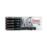 Pentel Pointliner Drawing Pen | Durable Tip & Acid Free Ink | Water And Fade Resistant Pigment Ink | Set Of 5 Pcs (0.03/0.05/0.1/0.2/0.3) | Black (S20P)