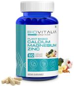 Biovitalia Organics Calcium Magnesium Zinc Capsules with Vitamin D3, K2 & B12 for Muscle Growth | Bone Health & Joint Support | Immunity Booster - 60 Veg Capsules