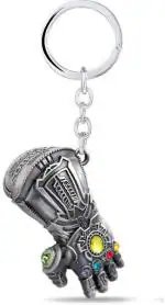 Blue Aura Daylfonos Silver Thanos Hand Gauntlet Superhero Marvel Avengers Infinity War Key Chain