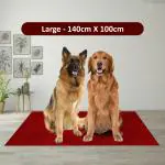 AMORITE Waterproof Pet Mat for Dogs Cats Puppy Durable Washable Pet Dry Sheet Lightweight and Portable Training Pads for Dogs (Size- 140 x 100 cm Large, Maroon)