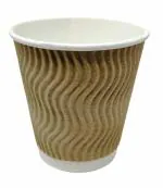 Klassic Paper White Disposable Rippled Paper Cup Eco-Friendly, Safe & Hygienic for Juice,Coffee,Tea ,Home,Office ,Party & Wedding Events (160 ml ,Brown, Pack of 25)