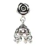 CHAITANYA EMPORIUM delightful rose design silver jhumke