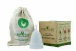 Pure Cups Reusable Menstrual Cup for Women (Medium Size) - Made with Medical Grade Silicone, Protection for 12 Hours, Soft & Flexible Period Cup, No Leakage, FDA Approved (Transparent )