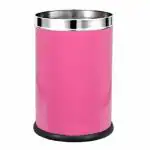 OPR Stainless Steel Color Dustbin| Color Open Waste Bin, Trash can for Home, Kitchen, Office, Bedroom, Bathroom (10 Liters, Pink)