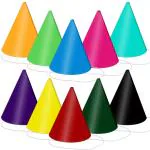 Festiko 10 Pieces Colorful Party Cone Hats (10 Colors), Solid Color Party Cone Hats, Birthday Party Hats, Multicolor Cone Hats For Kid's/Adult's Party