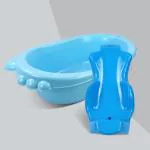 Dash Coco Bath Tub, Bath Tub for 0-3 Years Baby, Bath Tub for New Born Baby, Baby Anti Slip Plastic Bathtub with Bath Toddler Seat (Blue)