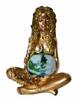 BAKA Goddess Nature Gaia Mother Earth with Sun Moon Figurine Statue For Home Decoration