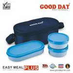 GOOD DAY Easy Meal Plus Blue 3 containers Lunch Box