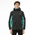 ZEEL Raingear Stylish Rain Jacket for Men Waterproof for Bike Riders with Adjustable Hood along with inner pockets,Waterproof Rainwear with Lightweight Polyester Jacket, ZRS013 Black XL