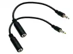 Tech Gear 2.5mm Female to 3.5 mm Male 4 Poles Audio Cable 6 inch 4-Pole 3.5 mm Male to 2.5 mm Female Headset Audio Adapter Cable Extender Stereo Jack,Gold Plated(2Pack)