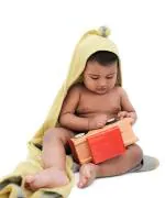 Doctor towels it's safe Unisex Musa - Banana Double Cloth Hooded Baby Towel Quick Dry Baby Towel 75 X 75 Cm 350 Gsm Pack Of 1 - Macaroon Yellow