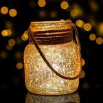 The Purple Tree Mercury Glass Lantern with Jute Rope Handle for Diwali Wall Shelf Hanging Lantern Living Room Bedroom Café, Festive Decoration Gift Item, Diwali Tealight Holder (Pack of 1 , Gold)