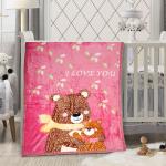 Baby Moo Love And Cuddles Pink Two-Ply Blanket