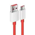 eKus OnePlus Warp USB To Type-C Cable 100Cm, Compatible With Smartphone, Red,White