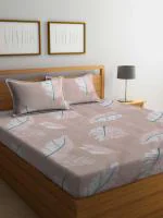 Klotthe Multicolor Floral 300 TC Cotton Blend Double Bedsheet with 2 Pillow Covers